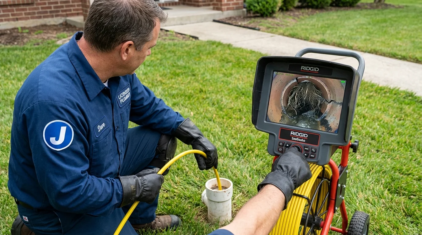 Sewer camera inspection being performed by Johns Plumbing LLC in Mount Joy