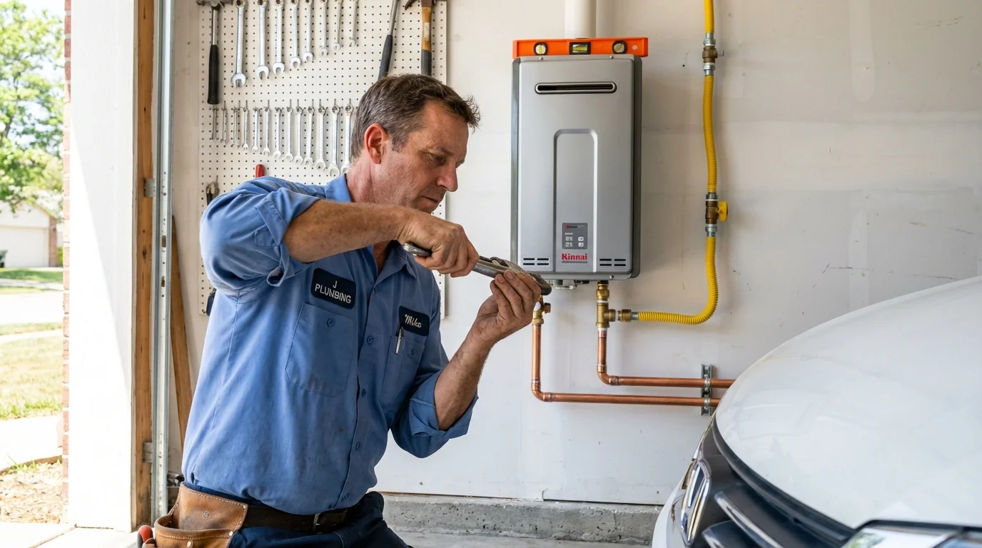 Tankless water heater installation by a Johns Plumbing LLC plumber in Mount Joy